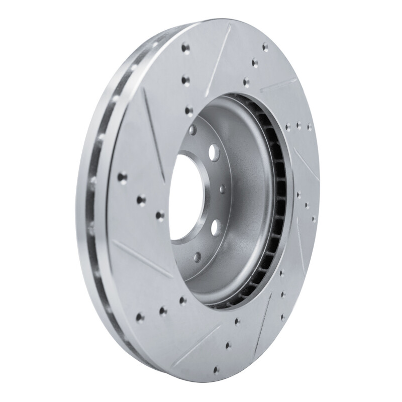 Ram Promaster 1500 Brake Rotor (1) - Front Right - R1 Concepts - Drilled & Slotted - Silver - `14-`25